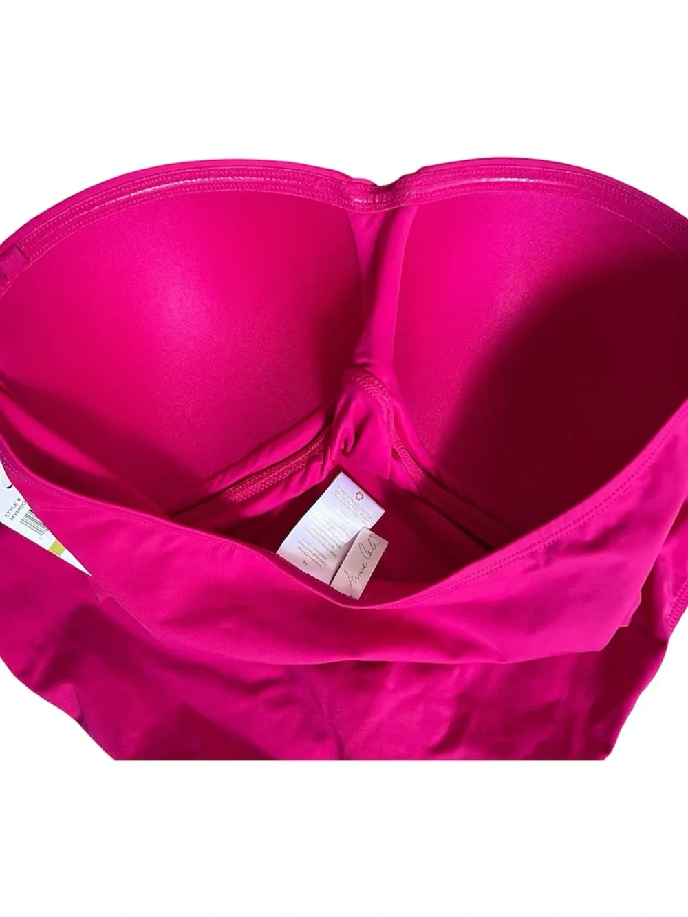 Anne Cole Pink Bandeau One Piece Swimsuit Ruched Tummy Control NWT Size 14